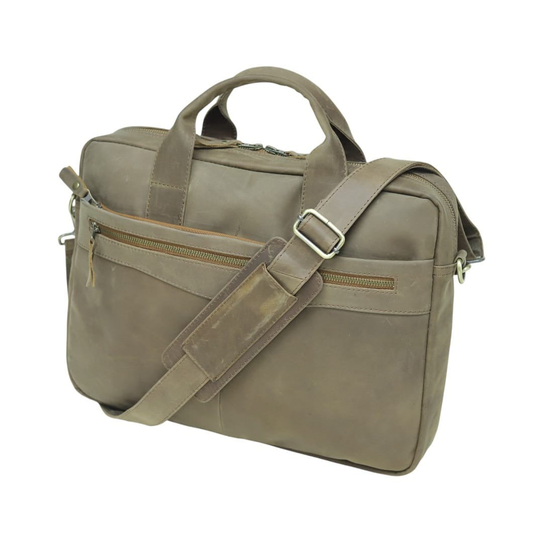 Vintage Leather Laptop Briefcase – Brown Business Messenger Bag | Leathers Crafted