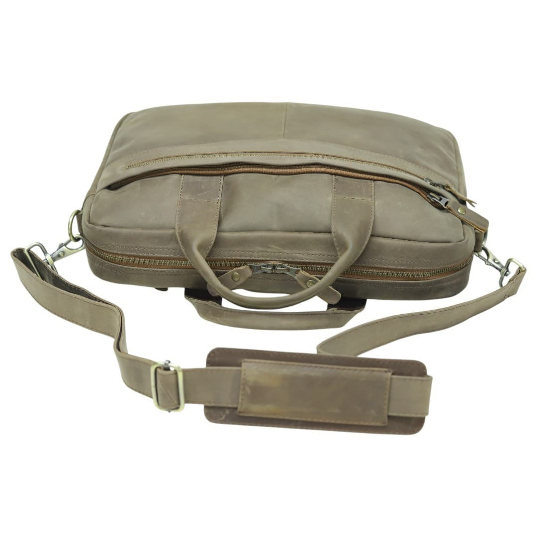 Vintage Leather Laptop Briefcase – Brown Business Messenger Bag | Leathers Crafted