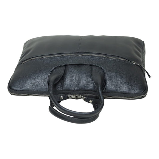 Men’s Black Leather Briefcase – Premium Laptop & Business Work Bag