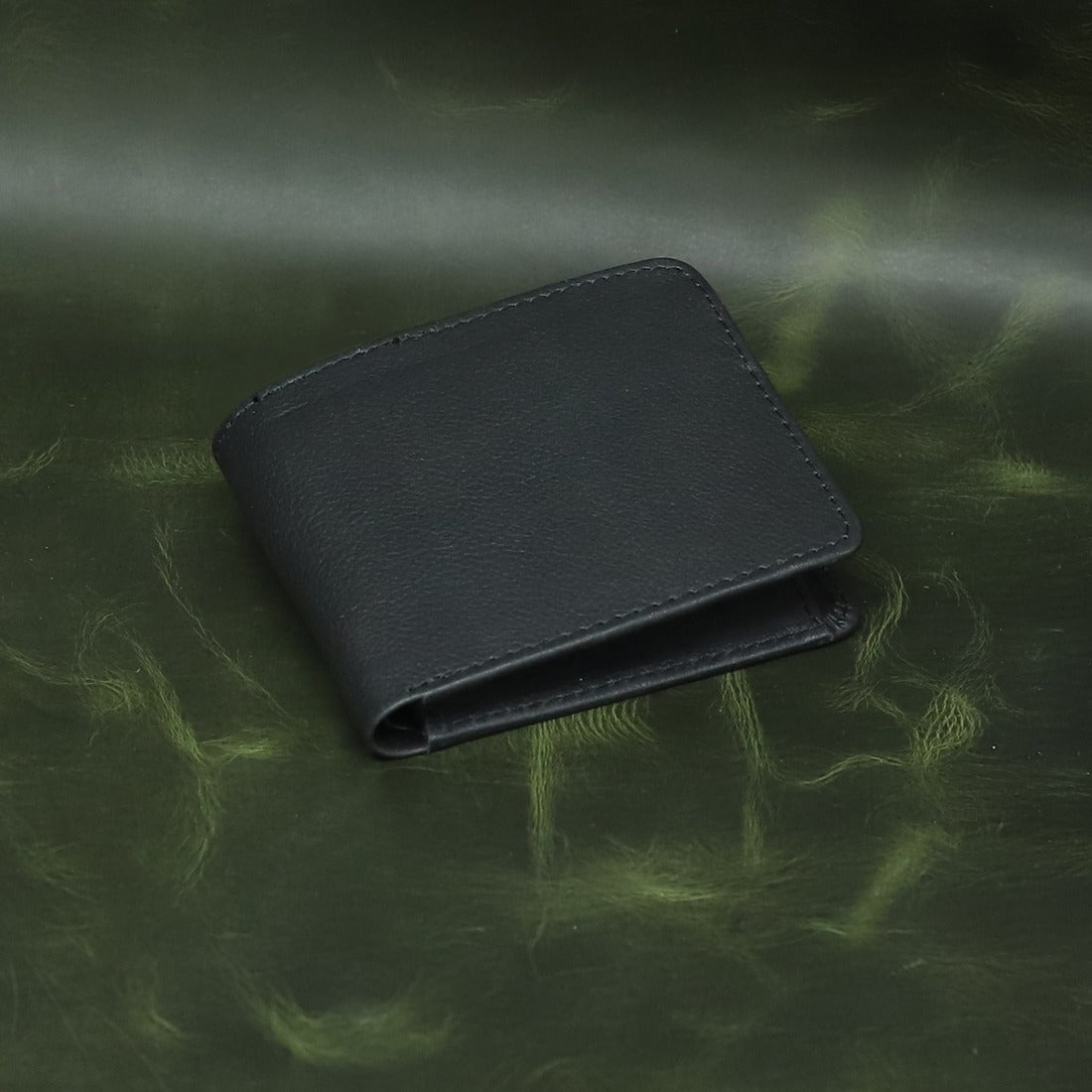 Navy Blue Leather Bifold Wallet for Men – Slim Minimalist Pocket Wallet | Leathers Crafted