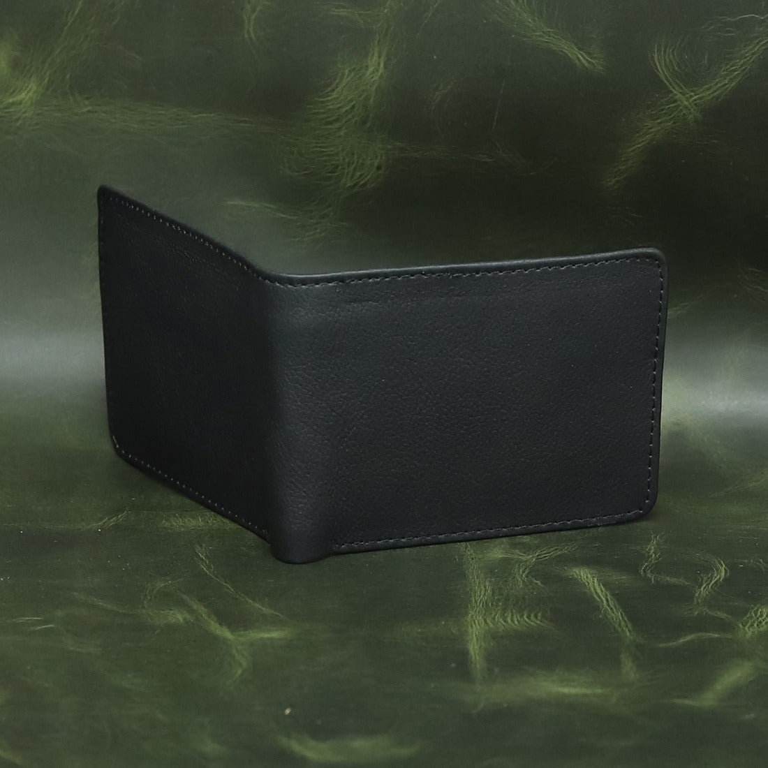 Navy Blue Leather Bifold Wallet for Men – Slim Minimalist Pocket Wallet | Leathers Crafted