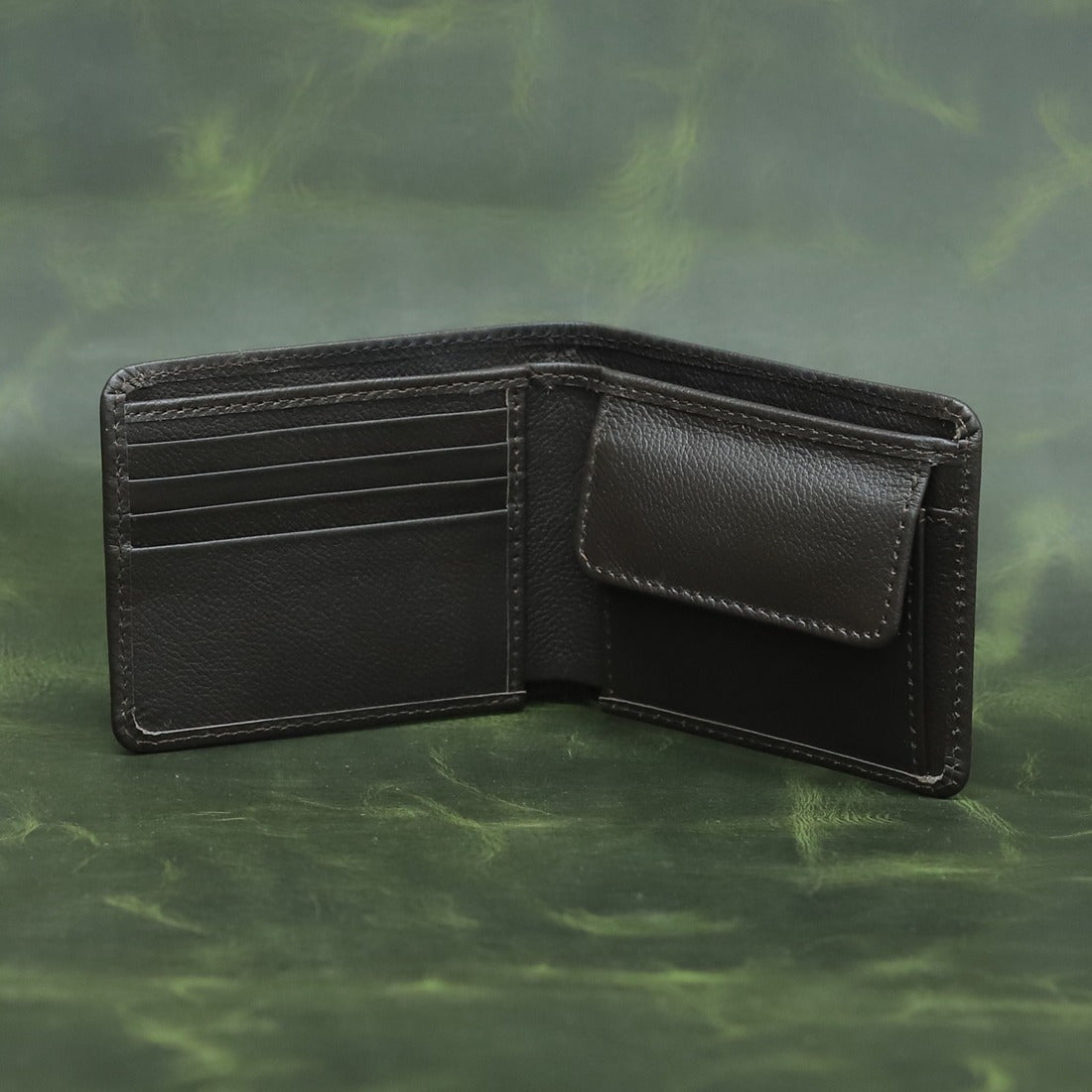 Navy Blue Leather Bifold Wallet for Men – Slim Minimalist Pocket Wallet | Leathers Crafted