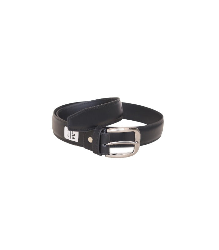 Navy Blue Leather Belt for Men – Classic Metal Buckle | Leathers Crafted