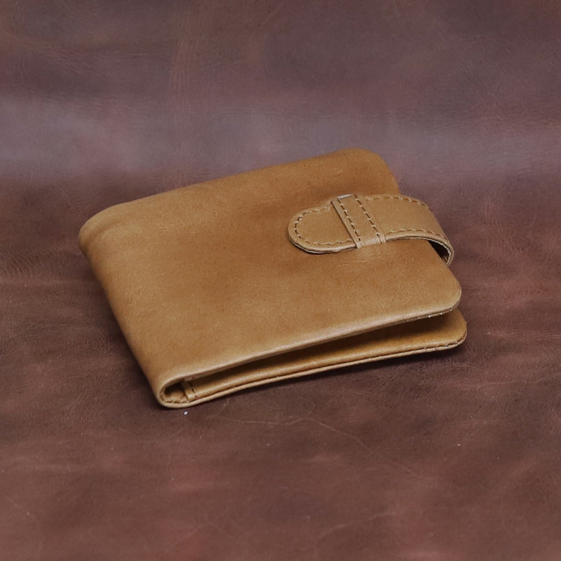Leathers Crafted Black Leather Bifold Wallet for Men – Slim Strap Closure