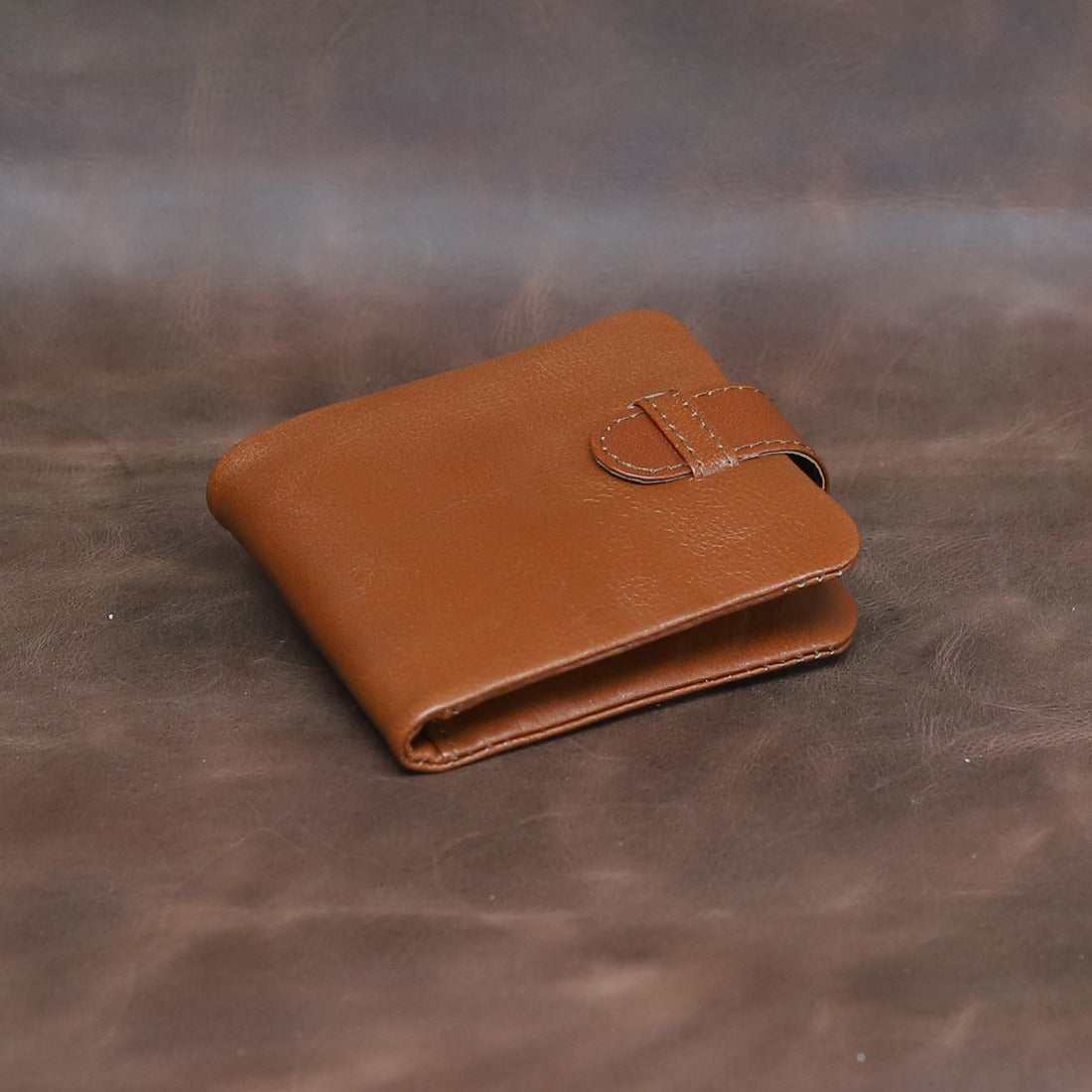 Leathers Crafted Black Leather Bifold Wallet for Men – Slim Strap Closure