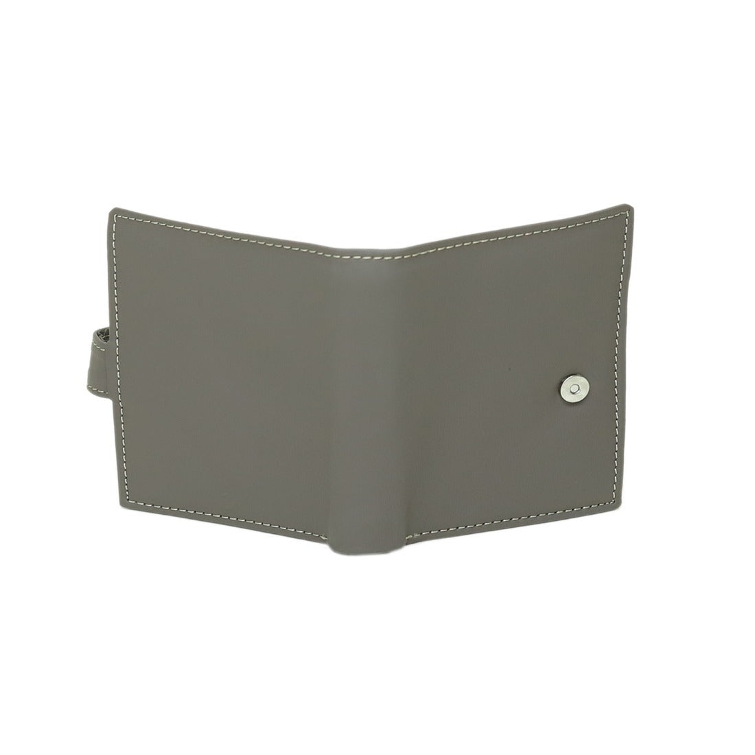 Gray Leather Bifold Wallet for Men – Slim Strap Closure Wallet | Leathers Crafted