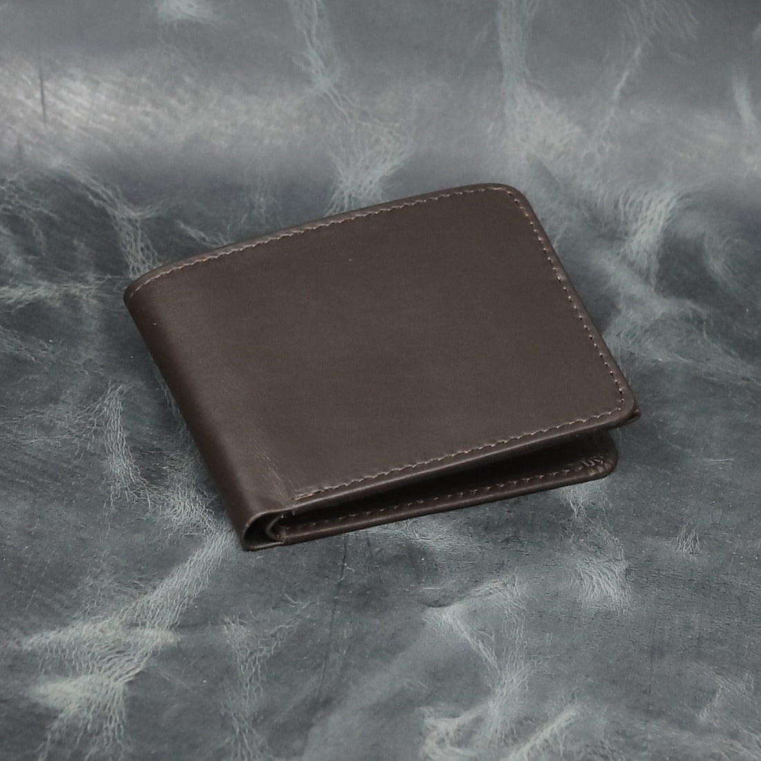 Navy Blue Leather Bifold Wallet for Men – Slim Minimalist Pocket Wallet | Leathers Crafted