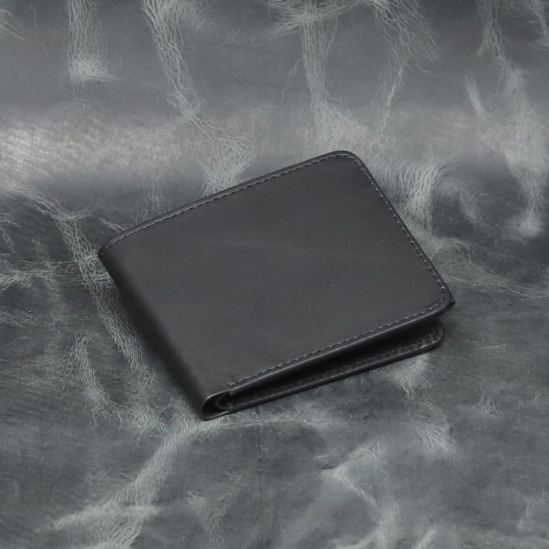 Navy Blue Leather Bifold Wallet for Men – Slim Minimalist Pocket Wallet | Leathers Crafted