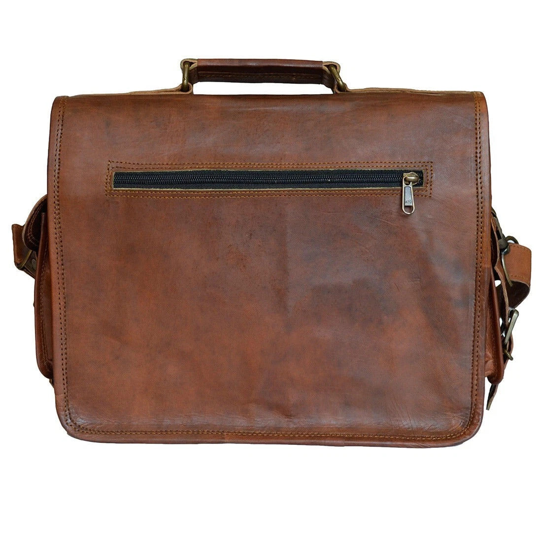 Vintage Brown Leather Messenger Bag – Men’s Crossbody Briefcase & Work Bag