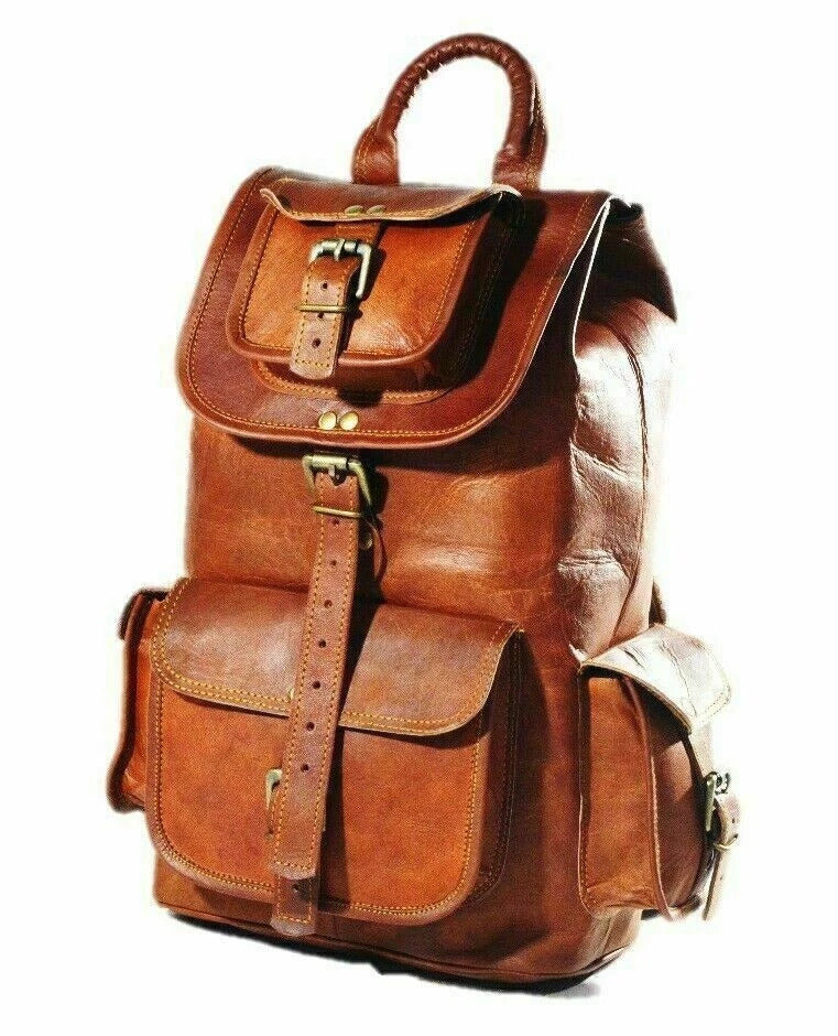 Vintage Brown Leather Backpack for Men – Classic Travel & Work Rucksack