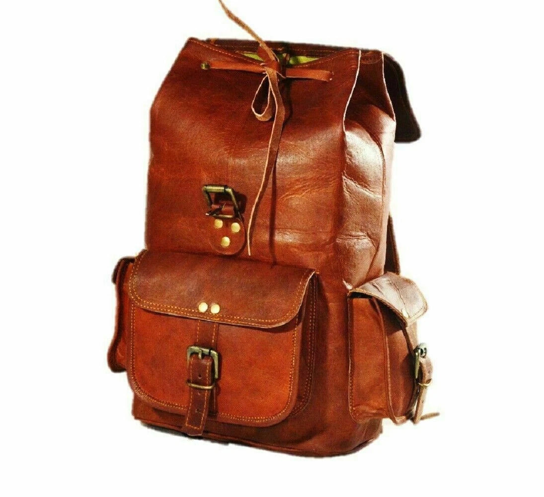 Vintage Brown Leather Backpack for Men – Classic Travel & Work Rucksack