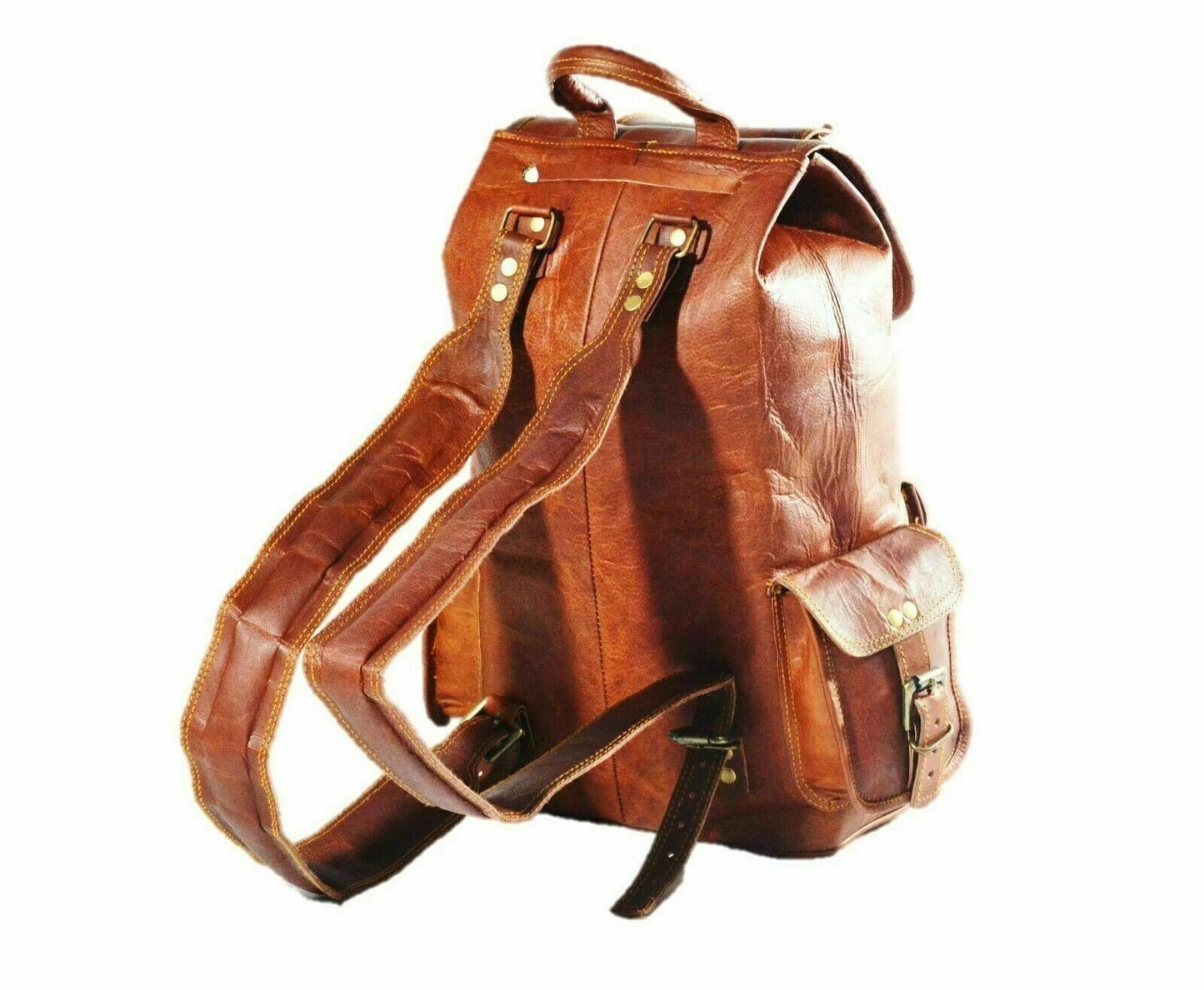 Vintage Brown Leather Backpack for Men – Classic Travel & Work Rucksack