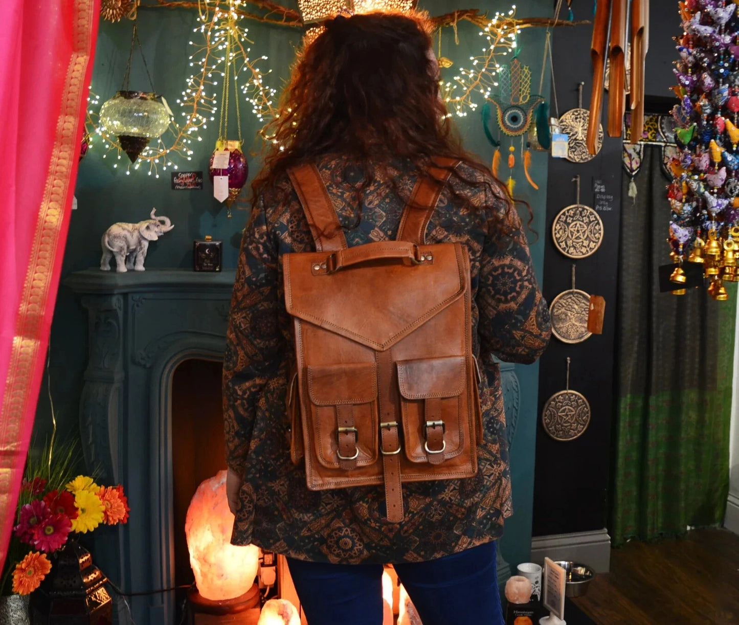 Vintage Brown Leather Backpack – Handmade Leather Satchel Bag