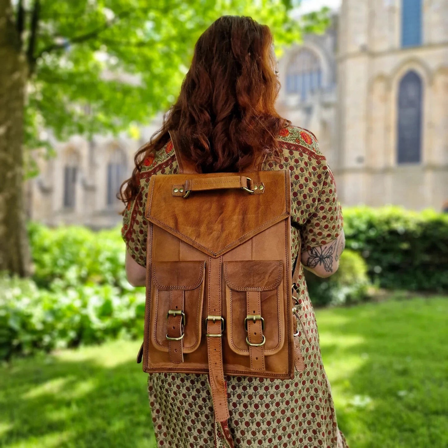 Vintage Brown Leather Backpack – Handmade Leather Satchel Bag