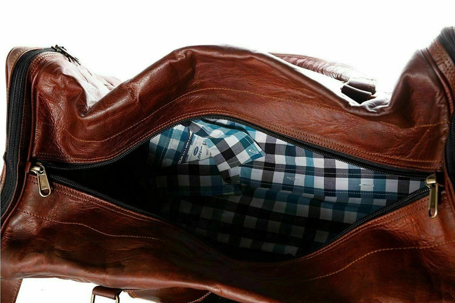 Vintage Leather Duffel Bag – Large Travel Weekender Bag