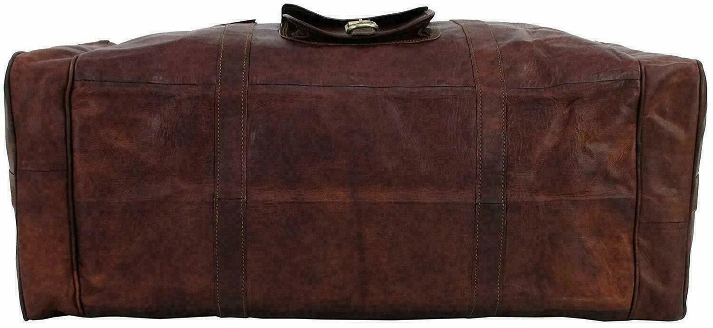 Vintage Leather Duffel Bag – Large Travel Weekender Bag