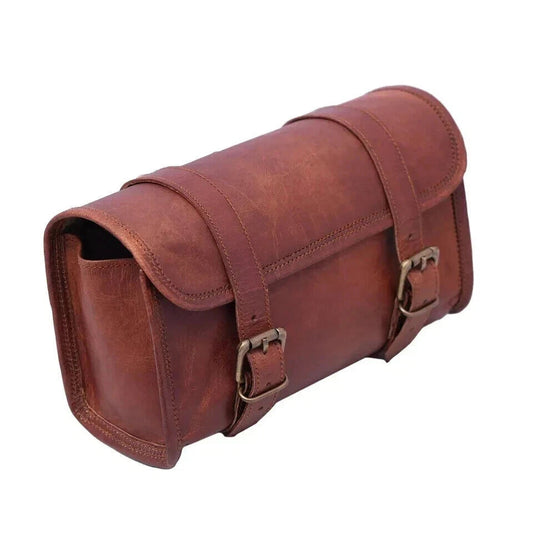 Leather Tool Roll Saddle Bag – Vintage Motorcycle Utility Bag