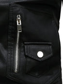 Modern Black Leather Biker Jacket Leathers Crafted