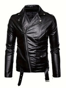 Black Blouson Style Jacket Leathers Crafted