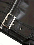 Black Blouson Style Jacket Leathers Crafted