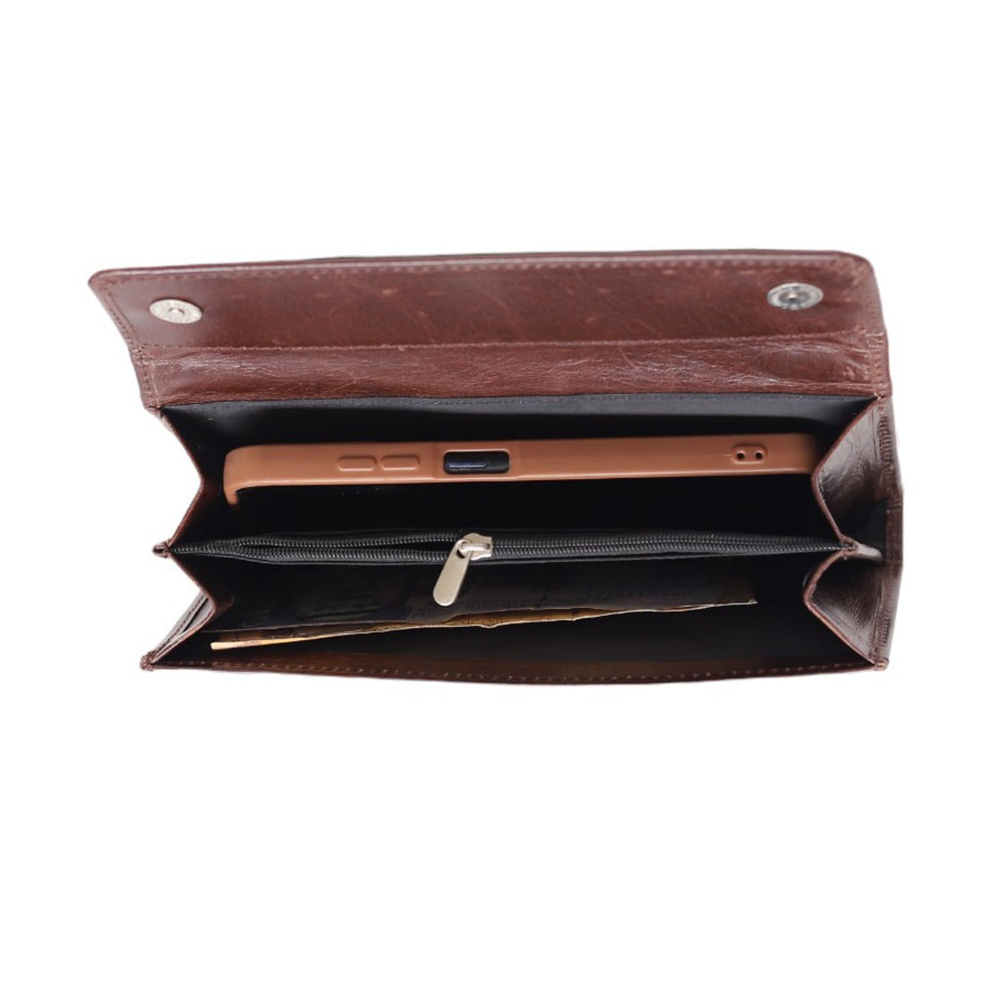 Leathers Crafted Genuine Leather Women's Clutch Wallet – Elegant Hand Strap Evening Purse & Organize