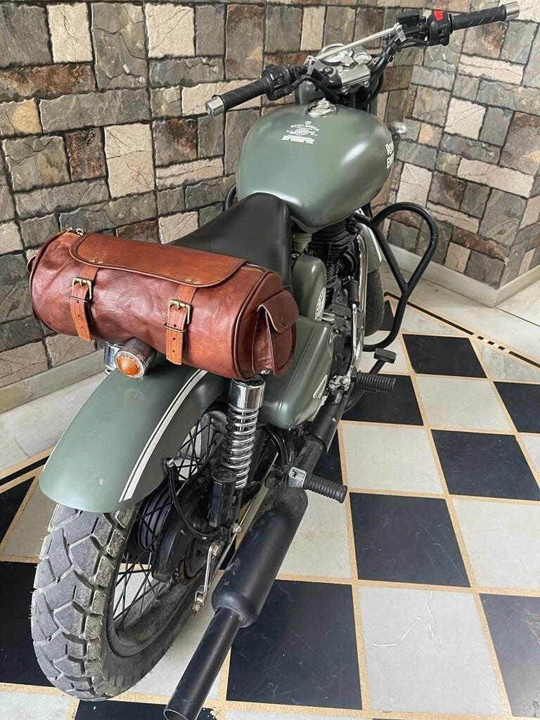 Leather Tool Roll Saddle Bag – Vintage Motorcycle Utility Bag