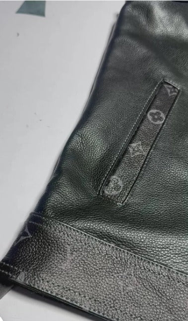 Black Leather Biker Vest for Men – Handmade Motorcycle Rider Vest