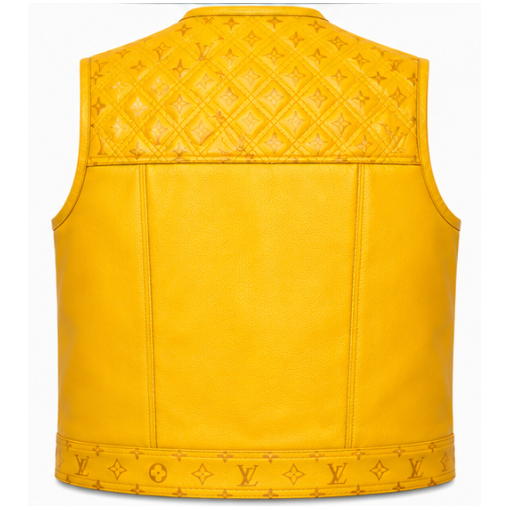 Premium Yellow Handmade Leather Biker Vest