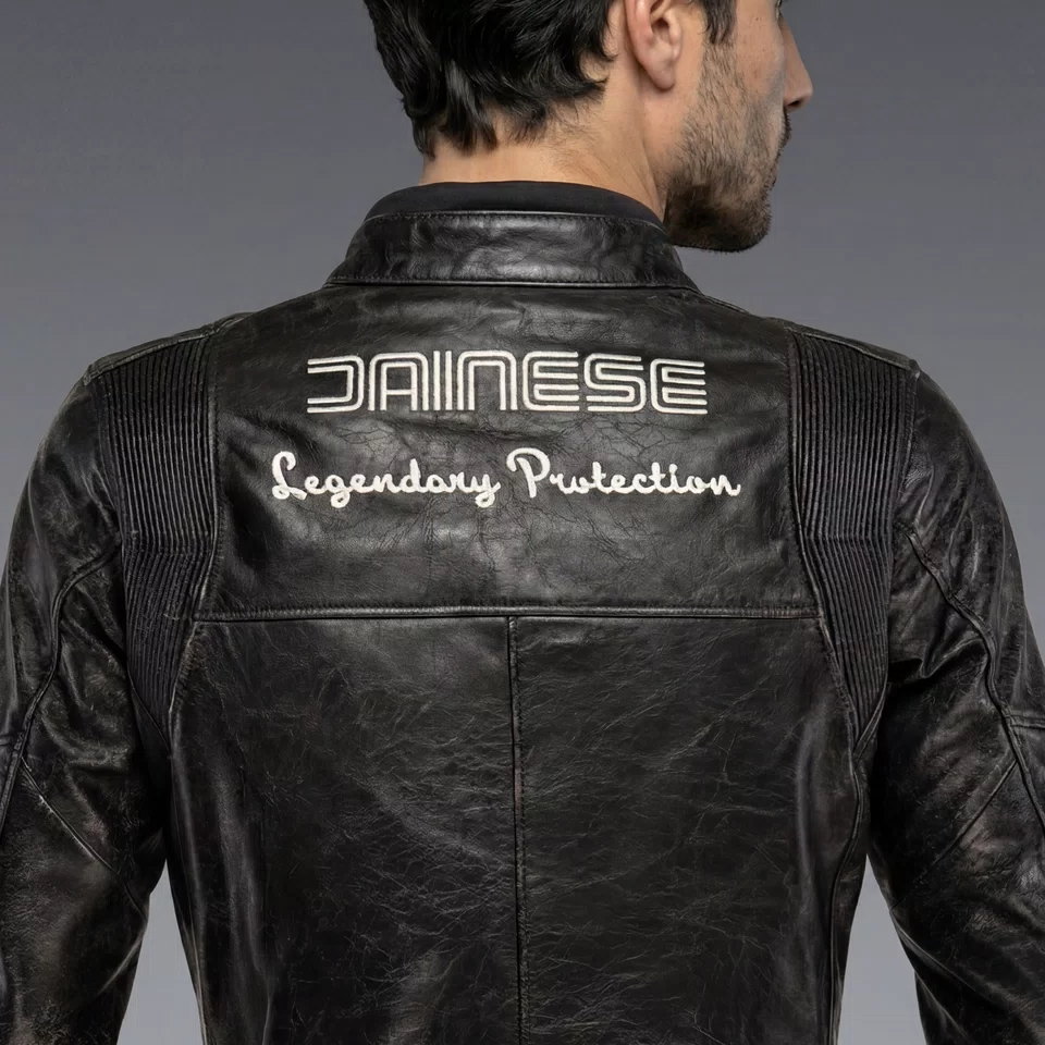 Men's Black Leather Motorcycle Jacket – Quilted Shoulder Biker Jacket