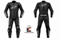 All Black Motorcycle Racing Leather Suit – Premium CE Armored One-Piece Track Day & Sport Riding Suit | Leathers Crafted