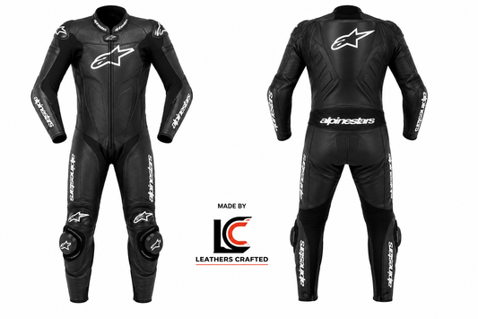 All Black Motorcycle Racing Leather Suit – Premium CE Armored One-Piece Track Day & Sport Riding Suit | Leathers Crafted