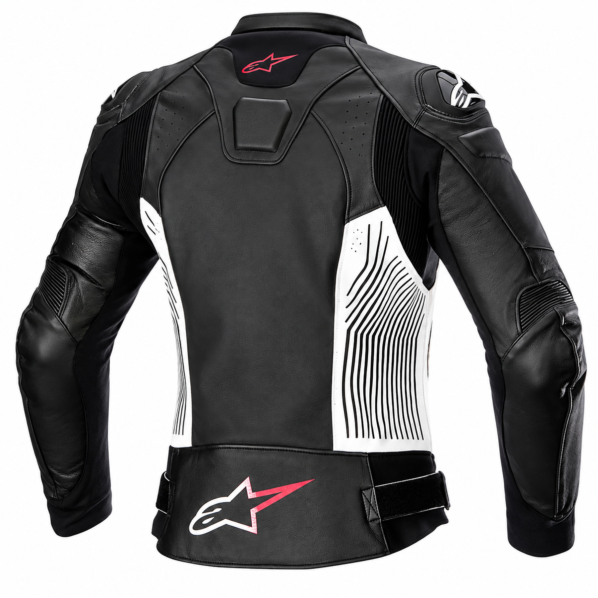 Men’s Black Pink Motorcycle Leather Jacket – Racing Biker Jacket