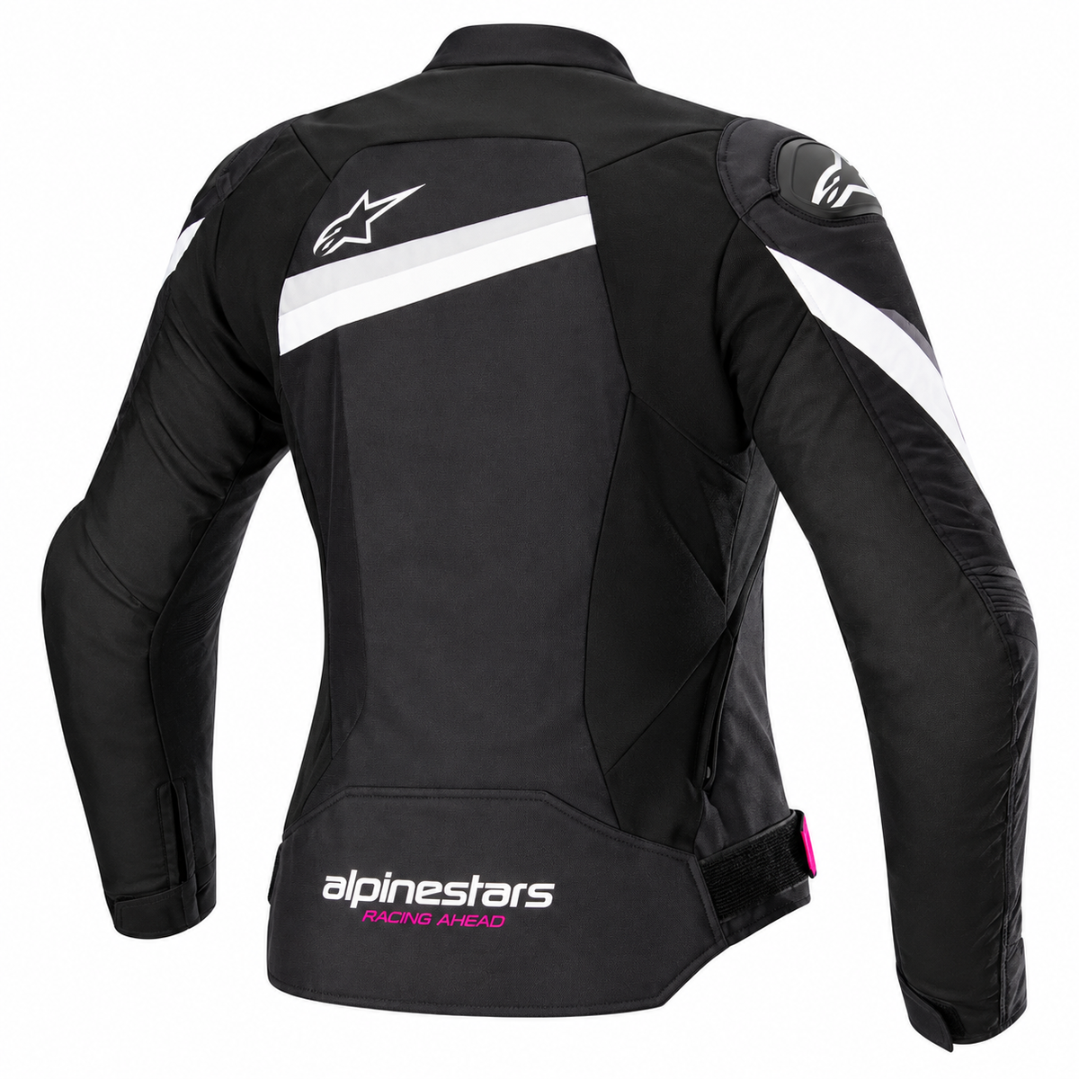 Men’s Black Motorcycle Riding Jacket – White Racing Panels & Protective Style | Leathers Crafted