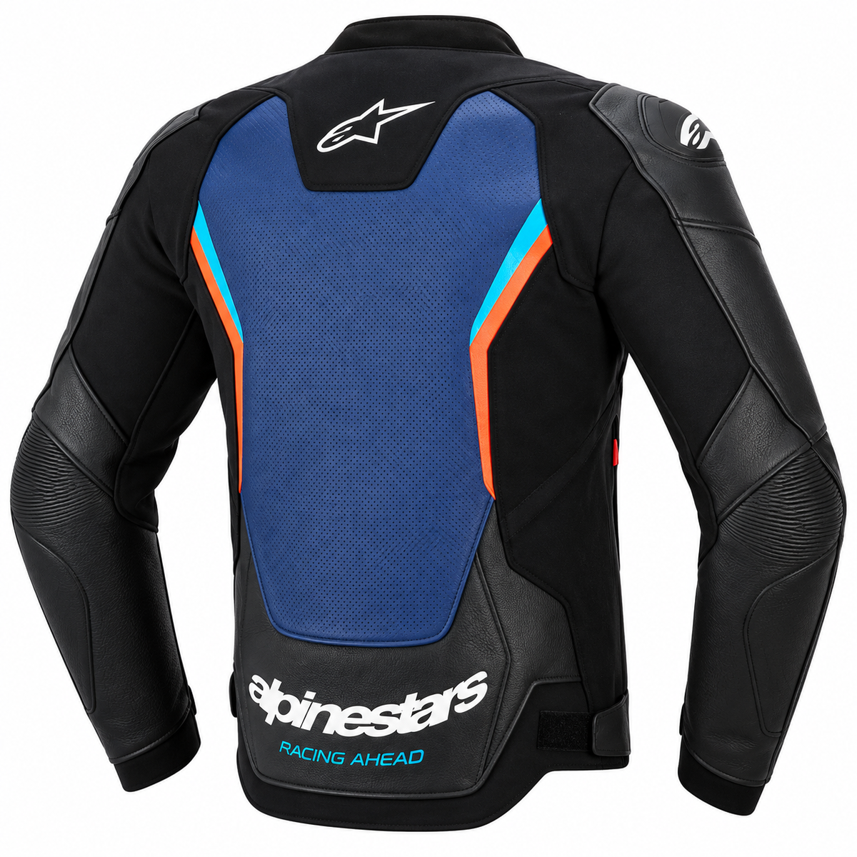 Men’s Blue Black Motorcycle Leather Racing Jacket – Sport Bike Riding Jacket | Leathers Crafted