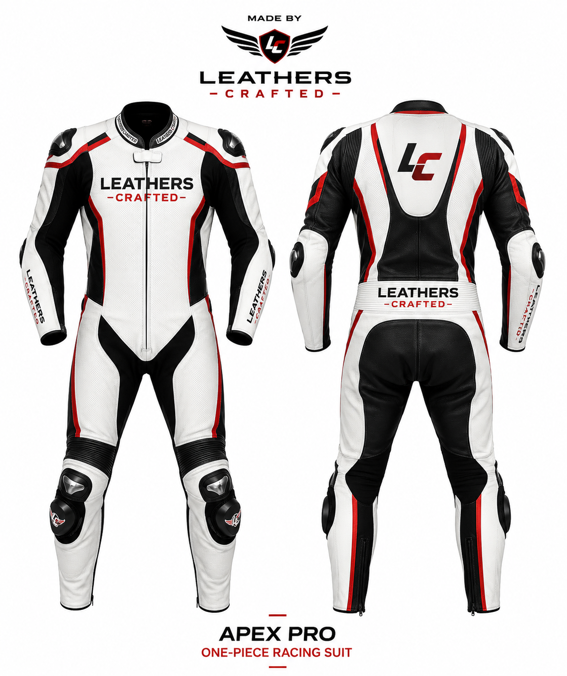Apex Pro One-Piece Motorcycle Racing Suit – Premium CE Armored Leather Race Suit | Leathers Crafted