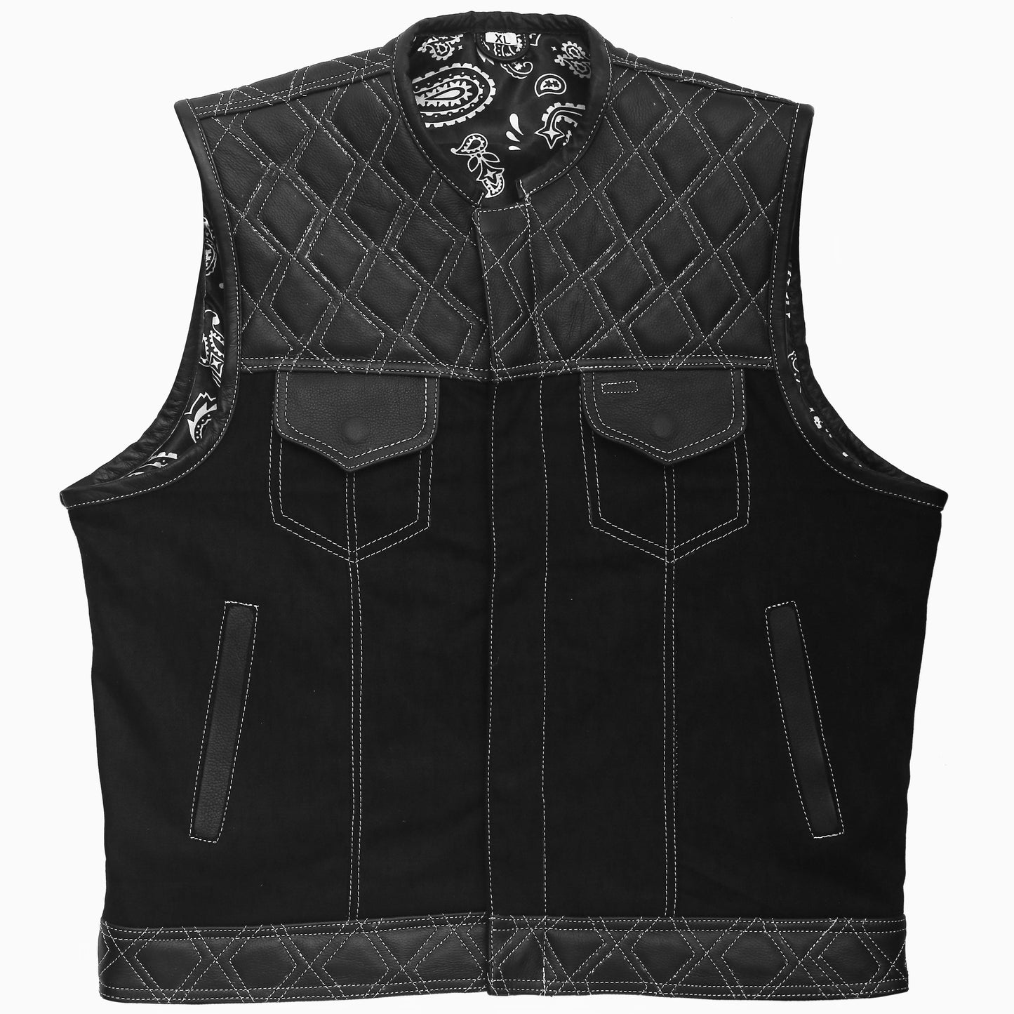 "Black leather vest/ Casual black leather vest" Leathers Crafted