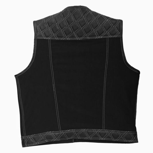 "Black leather vest/ Casual black leather vest" Leathers Crafted