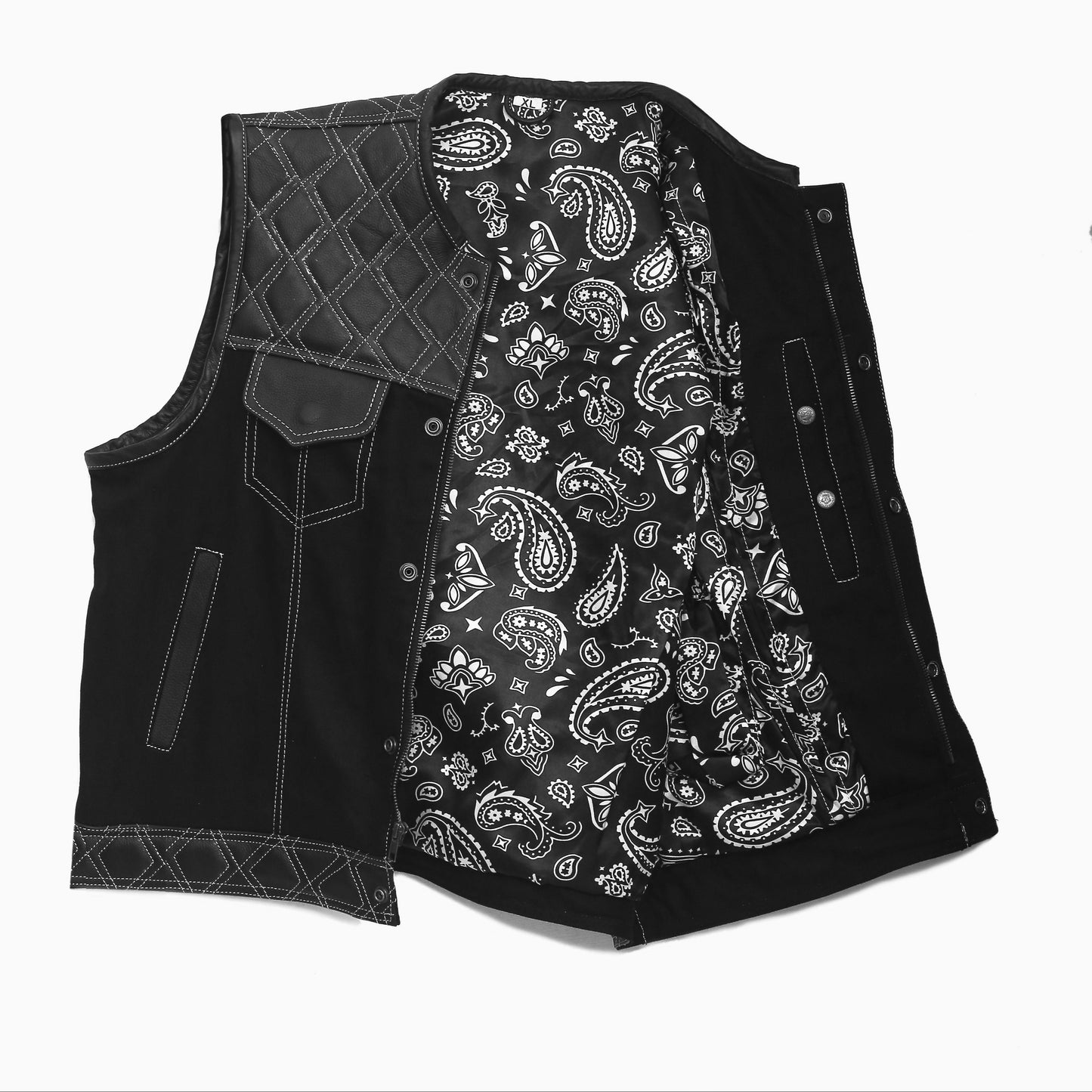 "Black leather vest/ Casual black leather vest" Leathers Crafted