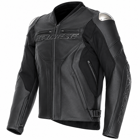 Men's Black Leather Motorcycle Jacket – Sport Racing Biker Jacket