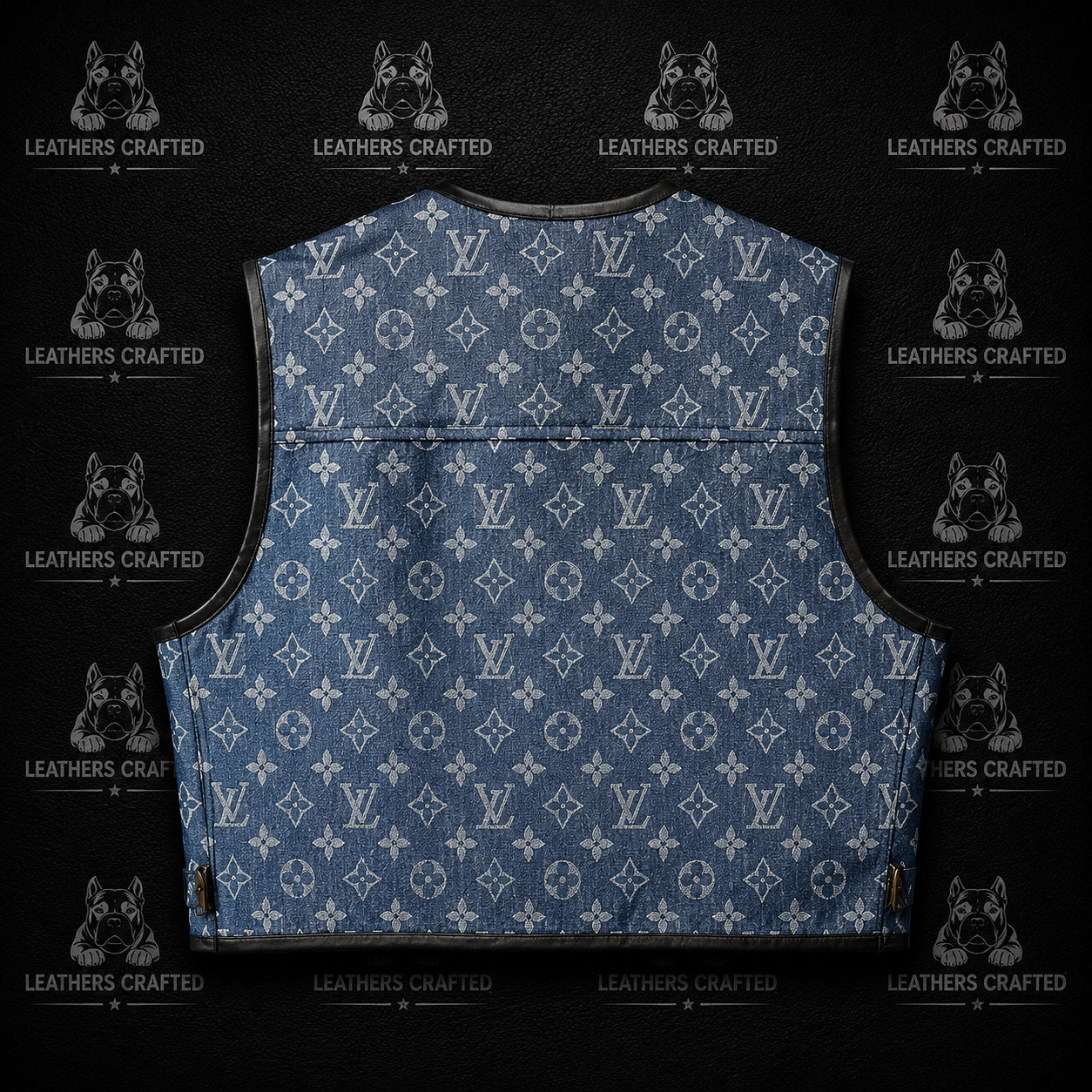 Premium Blue Designer-Inspired Leather Biker Vest