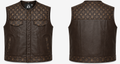 Brown Handmade Leather Biker Vest – Custom Motorcycle Rider Vest for Men