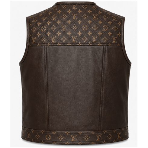 Brown Handmade Leather Biker Vest – Custom Motorcycle Rider waistcoat for Men