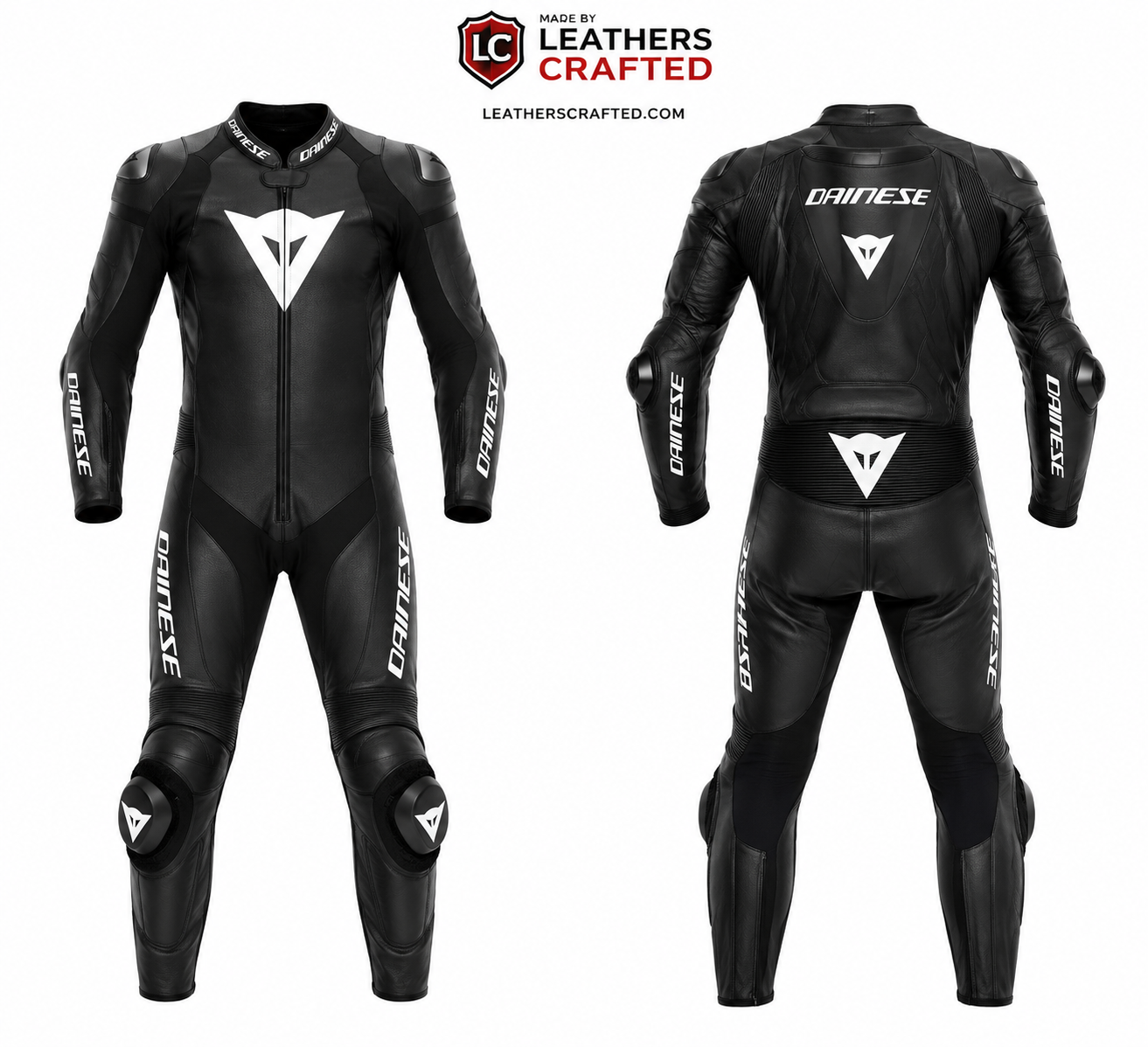 Black Motorcycle Racing Leather Suit – Premium CE Armored One-Piece Track Day & Street Riding Suit | Leathers Crafted