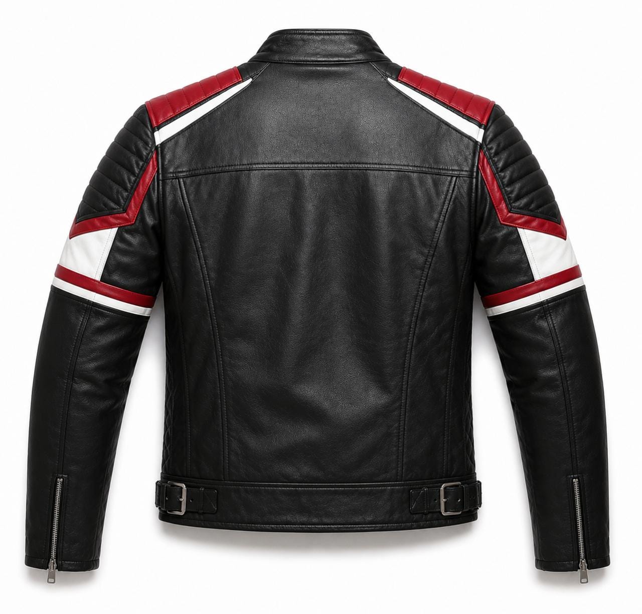 Handmade Black Leather Biker Jacket | Men's Racing  Jacket