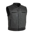 Men’s Black Leather Vest – Biker Style