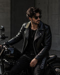 Black Snakeskin Biker Jacket Men | Premium Faux Leather Motorcycle Jacket | Stylish Punk Rock Leather Coat | Nigras Impex