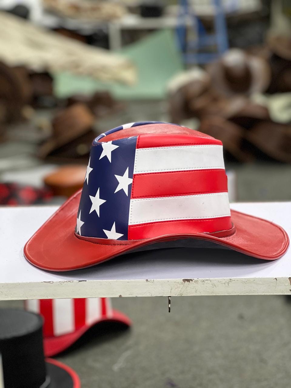 American Flag Cowboy Hat | USA Patriotic Western Hat | Red White Blue Cowboy Hat | Unisex Party Costume Hat
