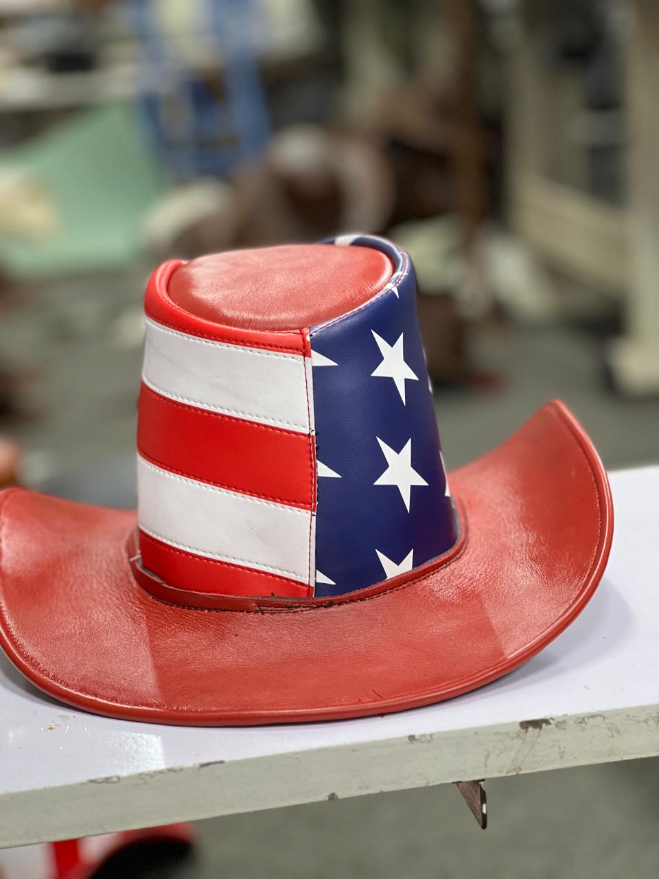 American Flag Cowboy Hat | USA Patriotic Western Hat | Red White Blue Cowboy Hat | Unisex Party Costume Hat