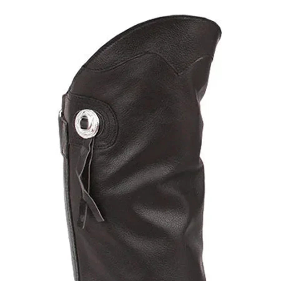 Men’s Black Leather Motorcycle Boots – Tall Biker Riding Boots