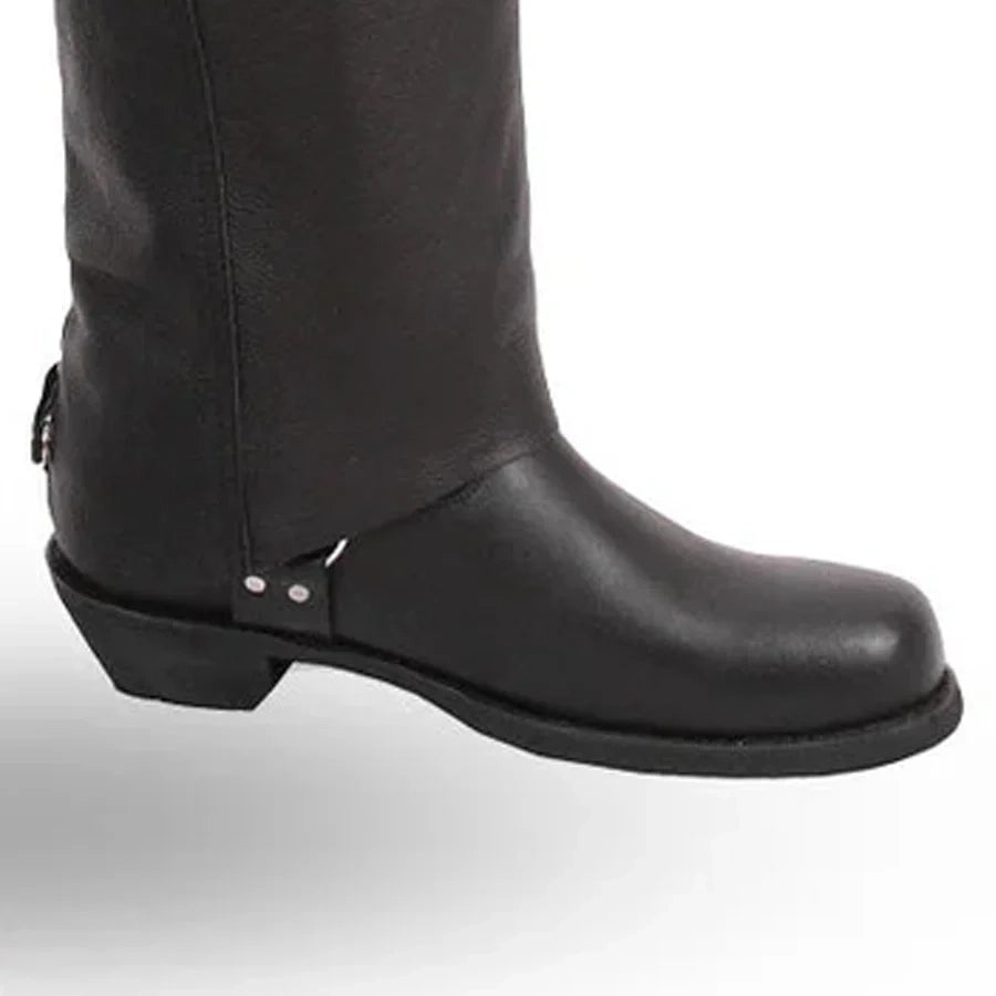 Men’s Black Leather Motorcycle Boots – Tall Biker Riding Boots